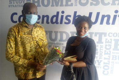 CUU Alumna pays courtesy visit to Vice Chancellor, Prof John F. Mugisha